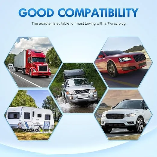 Nilight 7 Pin Male Trailer Round RV Blade Connector Socket 7 Pole Trailer Plug Heavy Duty 7 Way Vehicle Side Replacement Plug Socket 6-24V for Trailer Tow Hitch Car RV Boat Truck