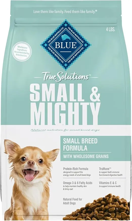 Blue Buffalo True Solutions Small & Mighty Natural Dry Food for Adult Small Breed Dogs, Chicken, 4-lb Bag