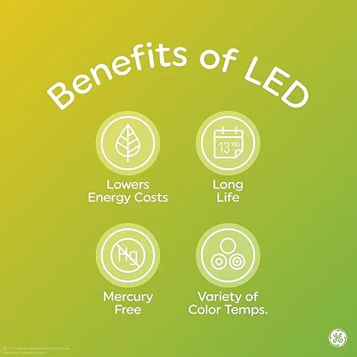 GE Basic Light Bulbs, 60 Watt, Soft White, A19 (4 Pack)