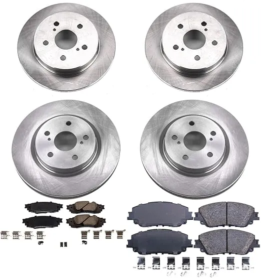 Power Stop KOE8348 Autospecialty Front and Rear Replacement Brake Kit-OE Brake Rotors & Ceramic Brake Pads For Lexus ES350 ES300h UX200 UX250h Toyota Camry Avalon C-HR Rav4 Venza