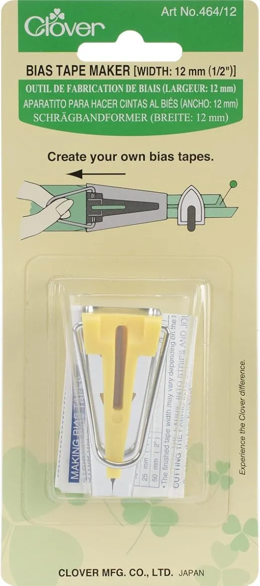 Clover Bias Tape Maker Width: 12mm, 12.00mm, Multi-Colour