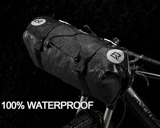 ROCKBROS Bikepacking Bike Handlebar Bag 7L-14L Waterproof Large Dry Pack Bicycle Front Bag Roll for MTB Mountain Road Drop-bar Bikes Bar