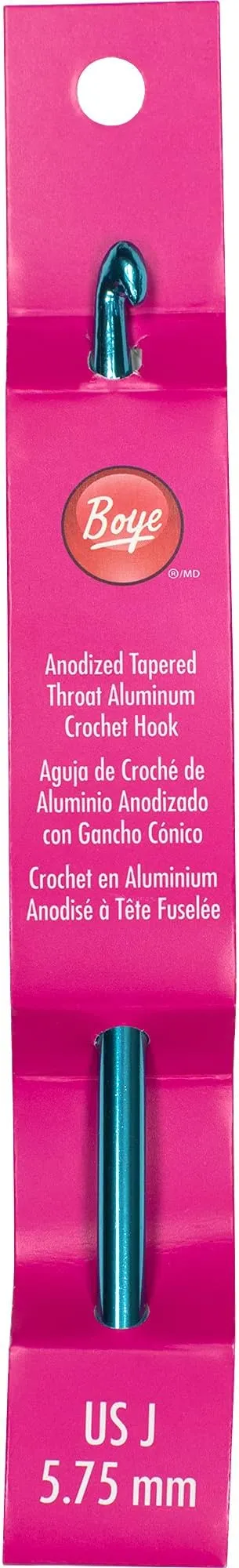 Boye 6218-J 6-Inch Long Aluminum Crochet Hook, 5.75 mm