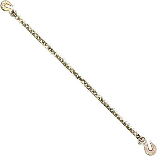 VEVOR G80 Transport Binder Chain, 5/16" x 10.3' Tow Chain with Clevis Grab Hooks, 4900 lbs Safe Working Load, Heavy Duty Trailer Logging Chain for Transporting Towing Truck Tie Down Binding Equipment