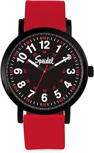 Speidel Original Scrub Watch™ for Nurse, Medical Professionals and Students – Various Medical Scrub Colors, Easy Read Dial, Military Time with Second Hand, Silicone Band, Water Resistant