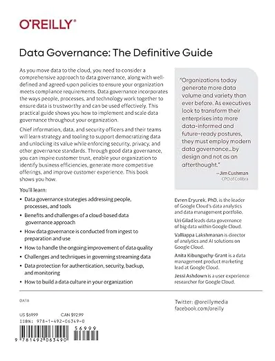 Data Governance: The Definitive Guide: People, Processes, and Tools to Operationalize Data Trustworthiness
