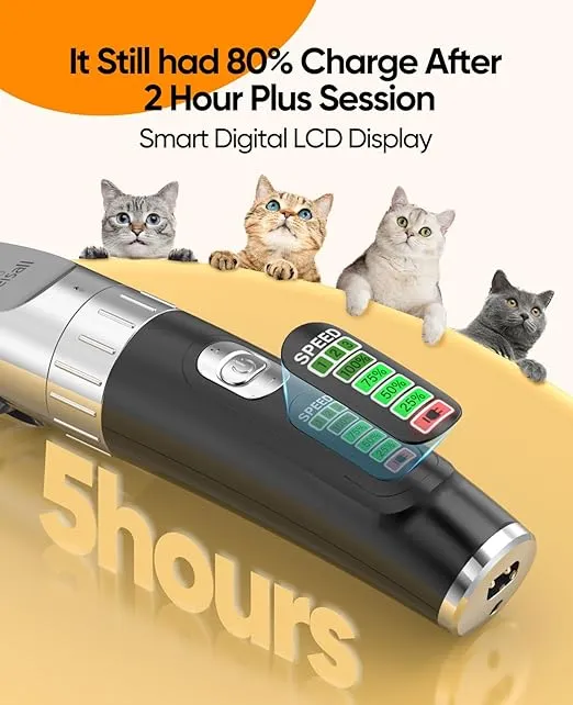 oneisall Cat Clippers,Quiet Cat Hair Trimmer for Matted Hair,Rechargeable Cat Grooming Supplies for Thick/Curly/Fin Hair,Cordless Cat Grooming Kit