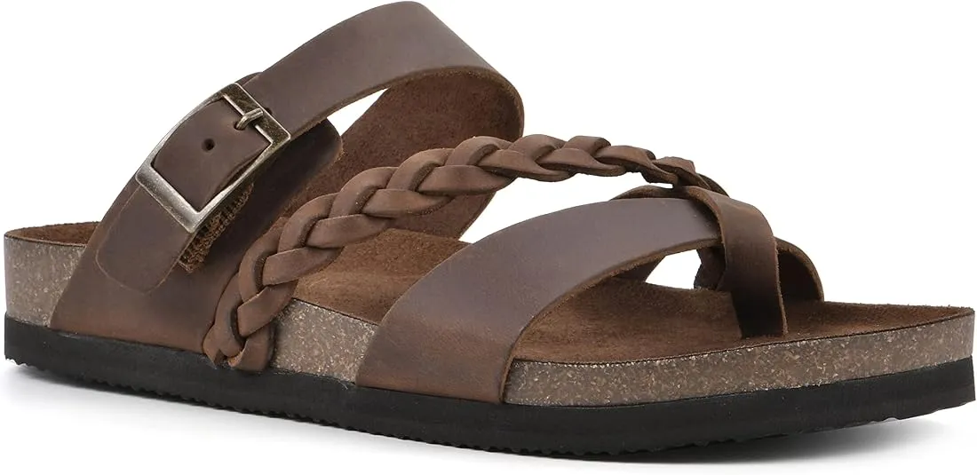 WHITE MOUNTAIN Women's Hazy Signature Comfort Molded Braided Strappy Footbed Sandal