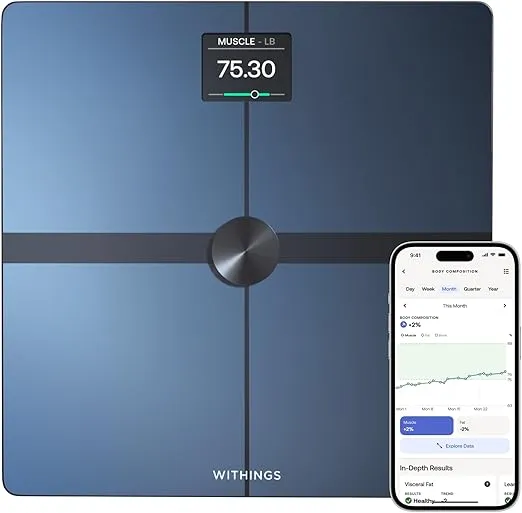 WITHINGS Body Smart - Accurate Scale for Body Weight and Fat Percentage, Body Composition Wi-Fi and Bluetooth, Baby Weight Smart Scale Apple Compatible, Bathroom Scale,FSA/HSA