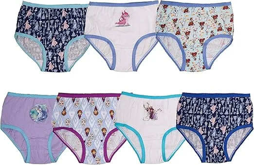 Disney Girls Frozen 100% Combed Cotton Panty Multipacks With Elsa, Anna And Olaf In Sizes 2/3t, 4t, 4, 6 8 Underwear, 7-pack, 2-3T US