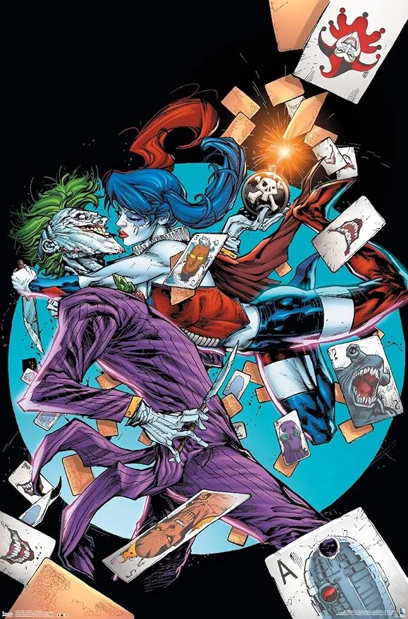 Trends International DC Comics - The Joker and Harley Quinn - Love Hurts Wall Poster, 22.375" x 34", Premium Unframed Version