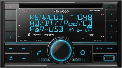 Kenwood Excelon DPX795BH Double DIN Bluetooth in-Dash Car Stereo CD Receiver with Amazon Alexa Compatibility