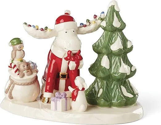 Lenox 894890 Marcel The Moose's Christmas Party Figurine, Holiday Decor