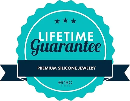 Enso Rings Bevel Classic Silicone Wedding Ring – Hypoallergenic Unisex Wedding Band – Comfortable Band for Active Lifestyle – 8mm Wide, 2.16mm Thick