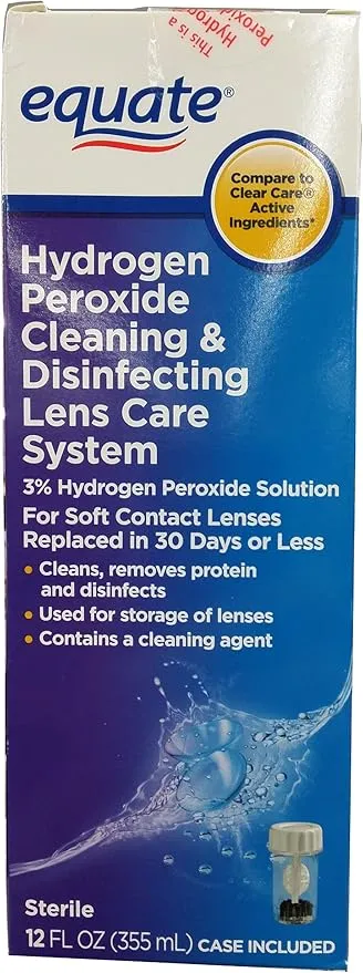Equate Hydrogen Peroxide Cleaning and Disinfecting Lens Care System, 12oz, Compare to Clear Care