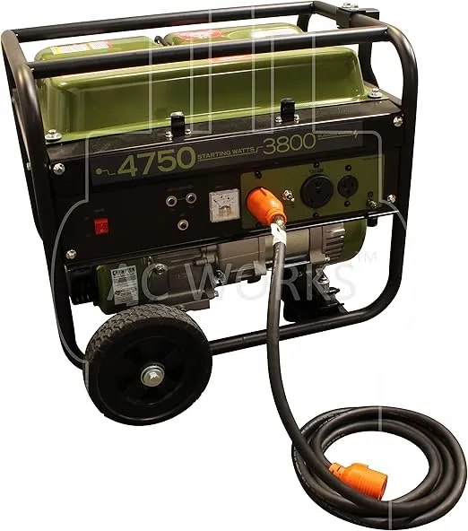 AC WORKS [L1430PR-010] 10FT 10/4 NEMA L14-30 30Amp 125/250Volt Generator Rubber Extension Cord