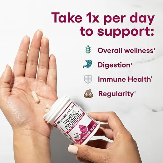 Physician's Choice Probiotics - PH Balance, Digestive, UT, & Feminine Health - 50 Billion CFU - 6 Unique Strains for Women - Organic Prebiotics, Cranberry Extract+ - Probiotic - 60 CT