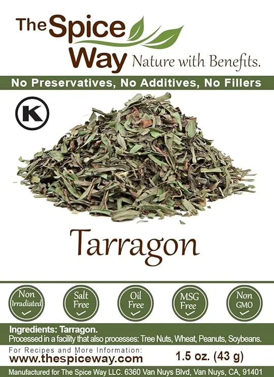 The Spice Way Tarragon Leaves - (1.5 oz) dried herb good for French cooking sauce