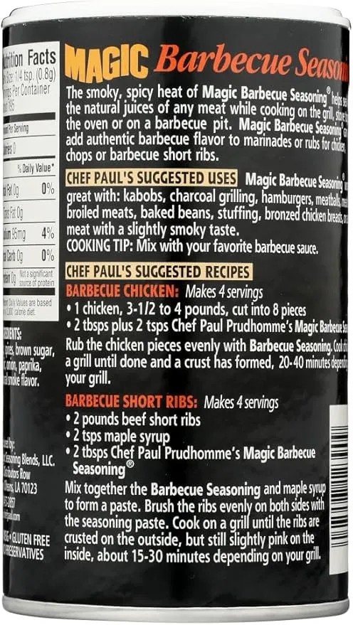 Chef Paul Prudhomme's Magic Seasoning Blends Barbecue - 5.5 oz