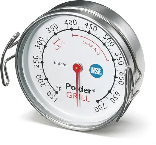 Polder Grill Surface Thermometer Silver