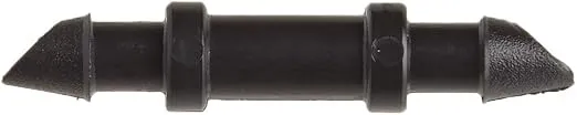 Raindrip 312050B Drip Irrigation Fittings Single Barbed Coupling Connectors, 1/4-Inch, 50 Per Bag, for Trees, Shrubs, Black