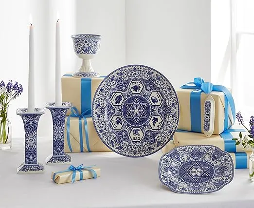 Spode Judaica Passover Seder Plate | 12 Inch Round Pesach Kaarah | Made of Fine Porcelain | Dishwasher Safe
