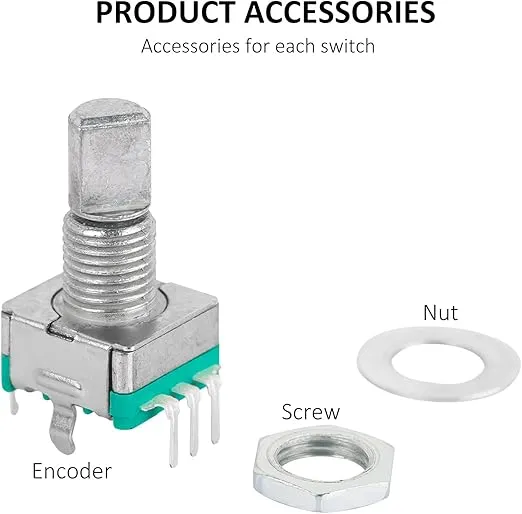 10 Pcs EC11 Rotary Encoder Dode Switch Audio Digital Potentiometer with Switch - 15MM
