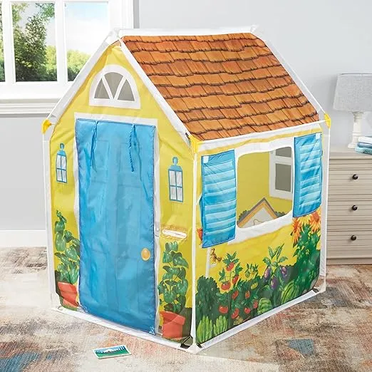 Melissa & Doug Cozy Cottage Fabric Play Tent and Storage Tote , Yellow