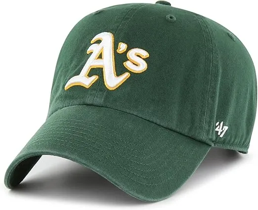 MLB Oakland Athletics '47 Clean Up Adjustable Hat, Dark Green, One Size