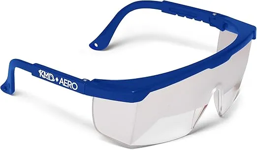 KMD Aero Aviation Flight Training Glasses - IFR Certified View Limiting Device for Pilot Training & Simulation of Instrument Meteorological Conditions - Frosted Adjustable Polycarbonate Frames (Blue)