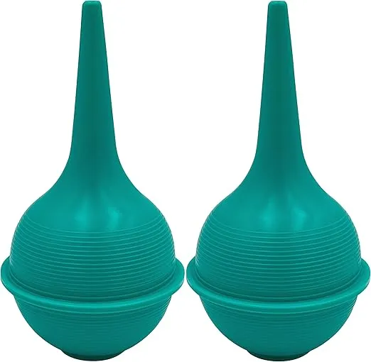 2pk Sterile Ear Syringe 3oz / 90ml Green Rubber Bulb for Washing & Wax Removal
